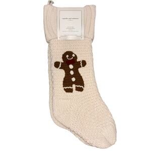 Cupcakes & Cashmere Gingerbread Man Girl Christmas Knit Stockings Set Of 2 NEW